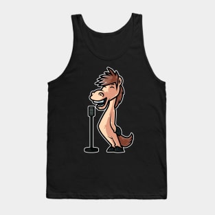 Horse Sing Karaoke Kids Kawaii Neko Anime print Tank Top